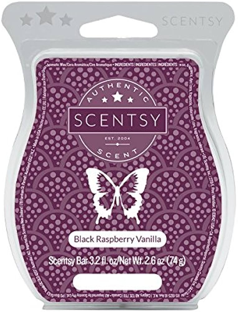 1-Scentsy Black RASP Vanilla Scented Wax, 3.2 fl oz, 2 Ounce