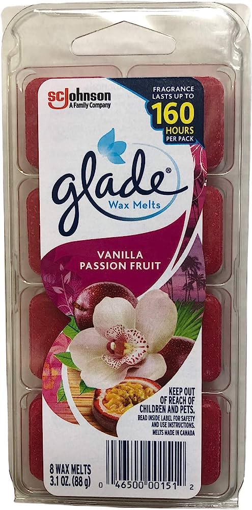 5- New Johnson Glade Wax Melts Vanilla Passion Fruit, 8 Ct, 3.1 Oz