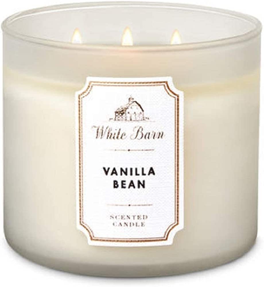 6- Bath & Body Works White Barn 3-Wick Candle in Vanilla Bean