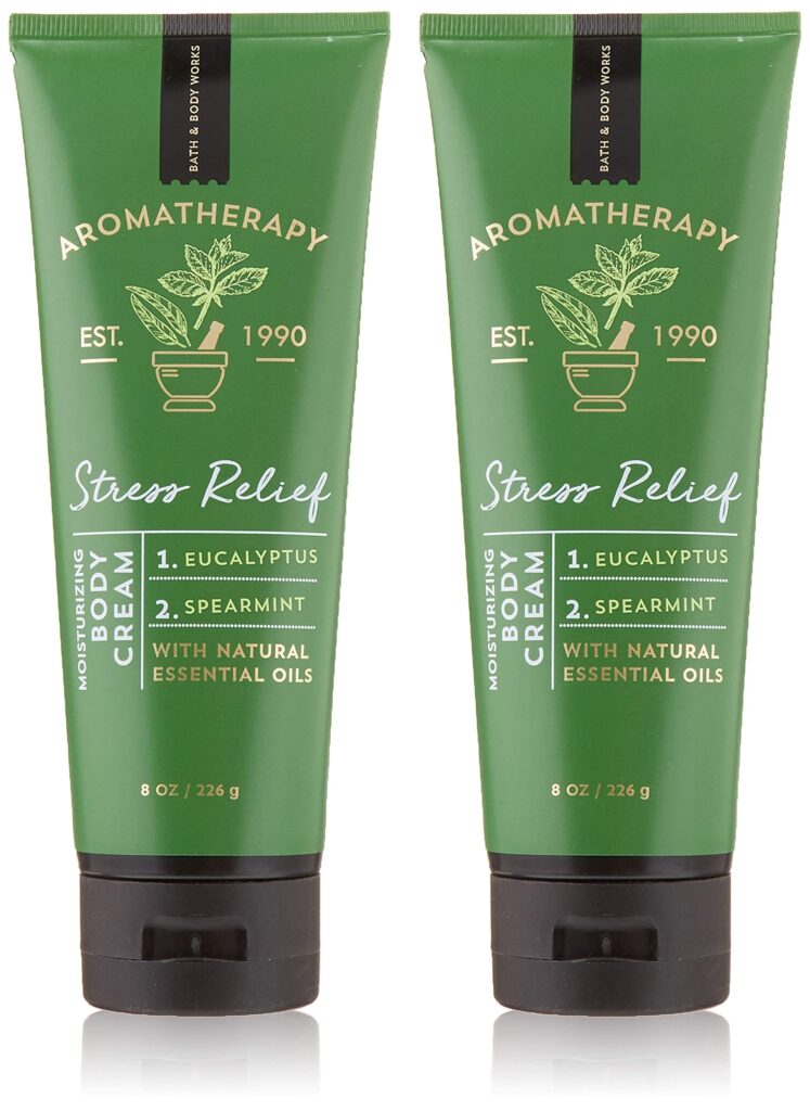 7- Bath & Body Works Aromatherapy Stress Relief Eucalyptus Spearmint Body Cream 8.0 oz, 226g (2 Pack)
