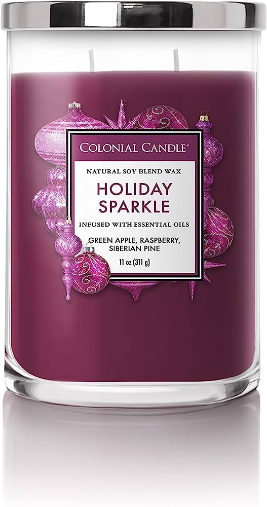 7-Colonial Candle Holiday Sparkle Scented Wax Melt, Classic Collection, Magenta, Soy-Based Colored Wax Blend