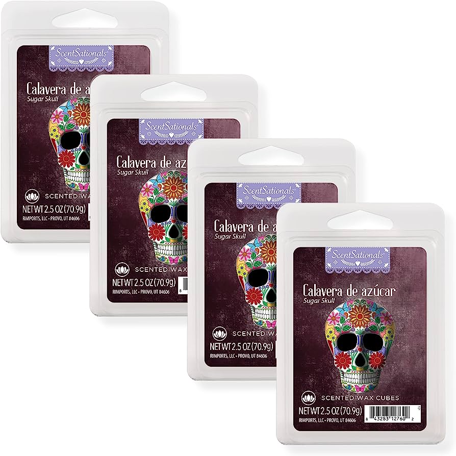 7- Scentsationals Day of The Dead Collection - 4-Pack 2.5oz Wax Cubes - Home Warmer Tart, Electric Wickless Candle Bar