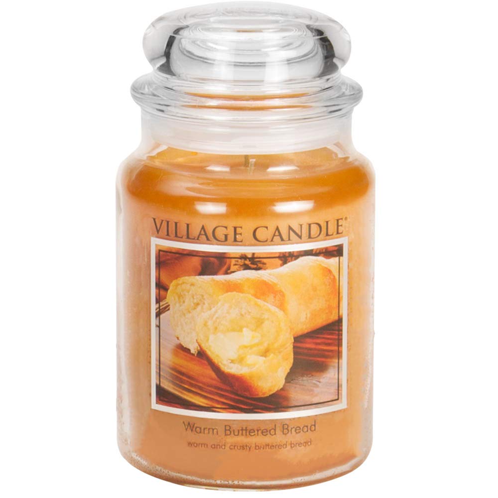 7- Village Candle Warm Buttered Bread Large Glass Apothecary Jar Scented Candle