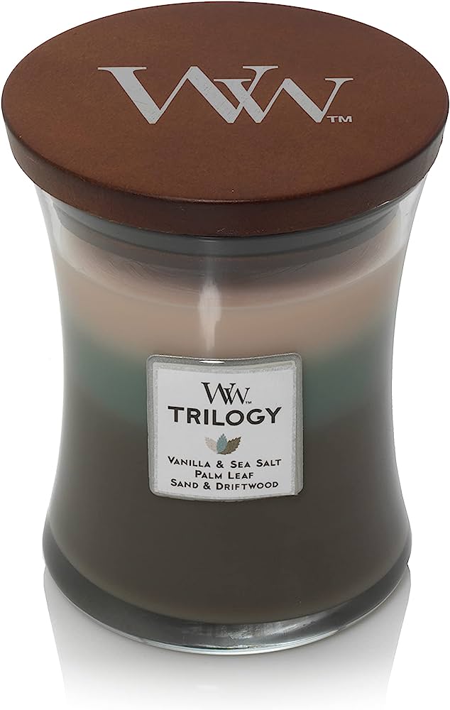 WoodWick Warm Woods Medium Hourglass Trilogy Candle