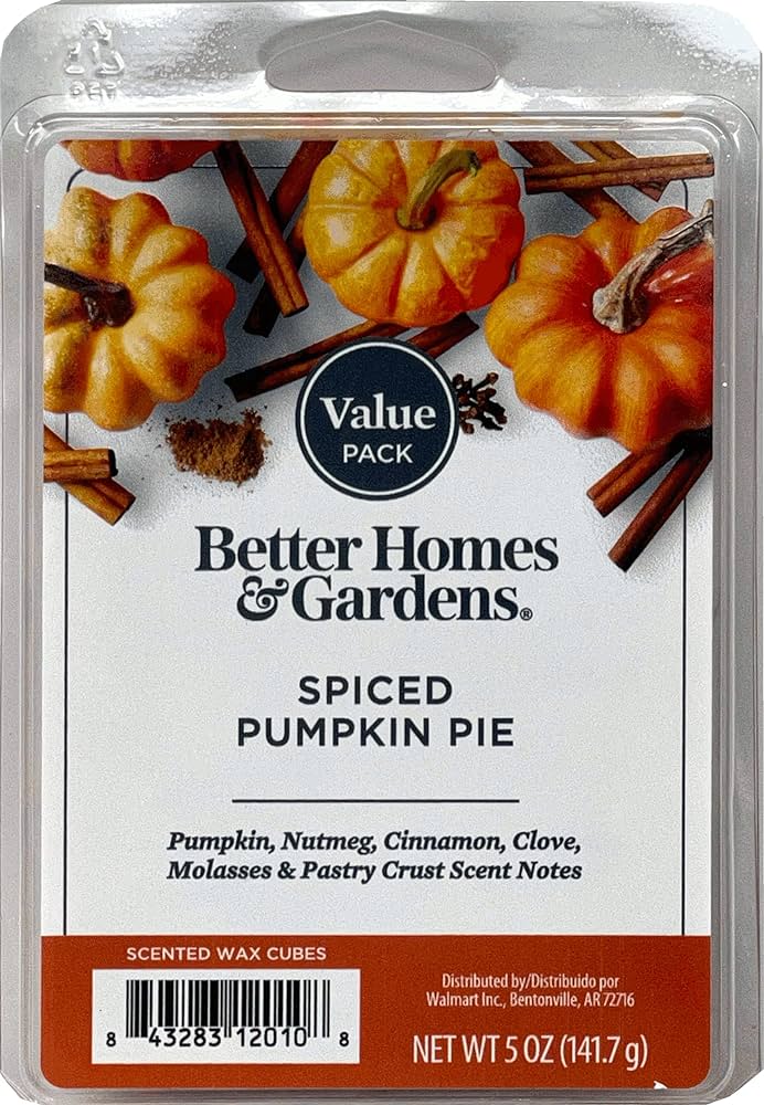 3- Better Homes and Gardens Spiced Pumpkin Pie Scented Wax Cubes - 4-Pack