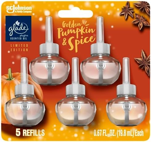 5- 12 Glade Plugins Oil Refills Cozy Autumn Cuddle LIMITED EDITION Heirloom Pumpkin no outer pack
